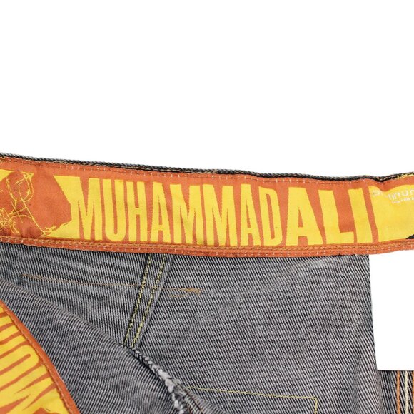 Vintage Platinum Fubu Sz 39X33 Muhammad Ali Black Wash Jeans Y2K Skater Baggy - Picture 12 of 16